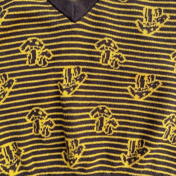 Urban Outfitters Mushroom Sweater Vest Sz M Brown Gold Crop Nature Twee Mini - Picture 3 of 8